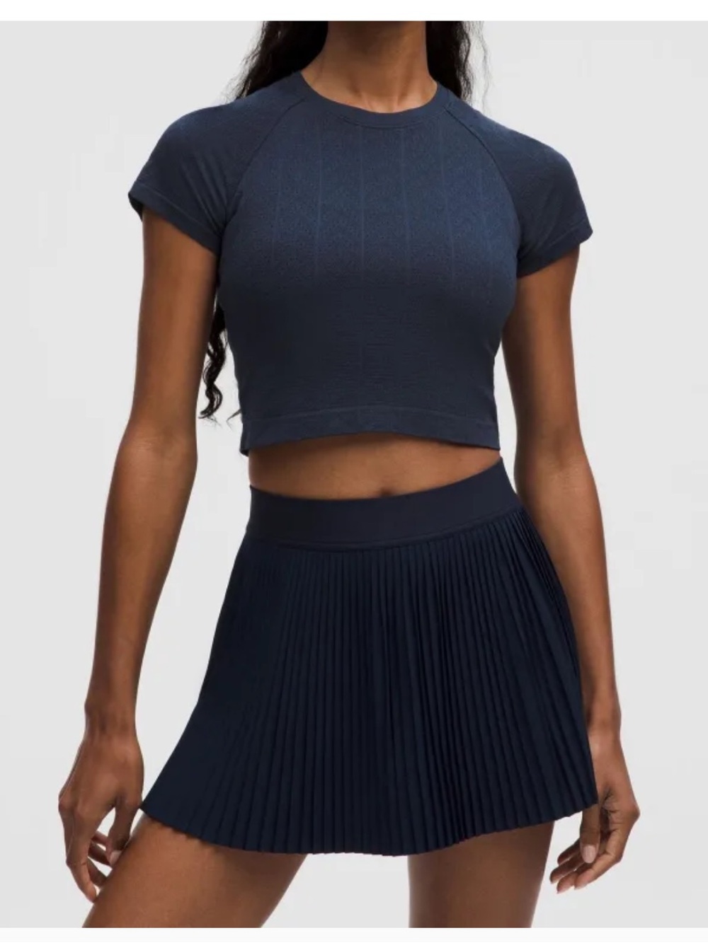 Lululemon Swiftly Pointelle Cropped Short-Sleeve Shirt size 6